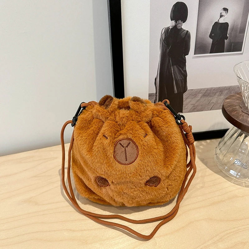 Sac à bandoulière en peluche Capybara, sac à main de proximité Wstring E27, poudres pour téléphone portable, porte-monnaie, initié au dessin animé, nouveau