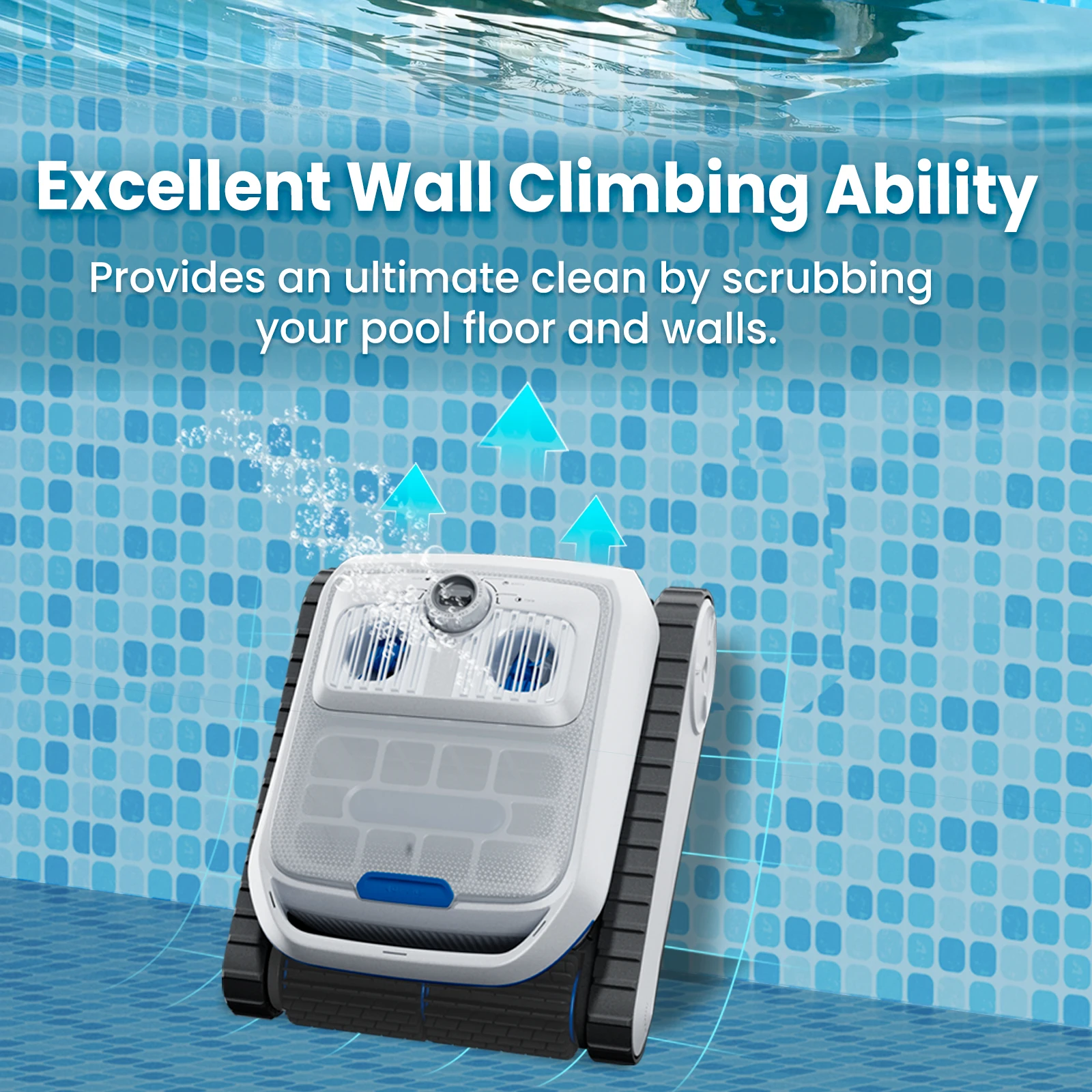 Cordless AI Pool Cleaner Automatic Clambing Wall Robotic Swimming Clean Water Surface Ultrasonic Underwater Robot Vacuum