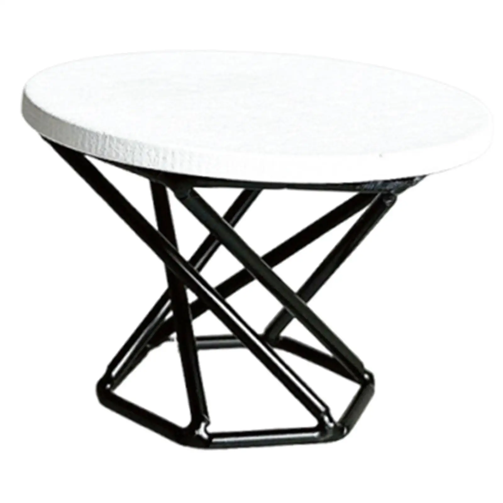 1/12 دمية الأثاث طاولة جانبية ملحق 6.5x4.6 سنتيمتر قوي ل مشهد صغير الديكور قاعدة معدنية نهاية الجدول نموذج مستدير