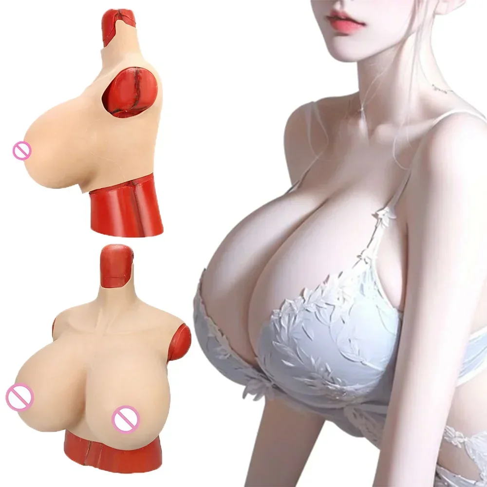 2026 LGBTQ+ costume Big Boobs High Collar Z Cup Silicone Breast Forms Realistic Big Tits For CD Cossdress Trans Sissy Drag Queen