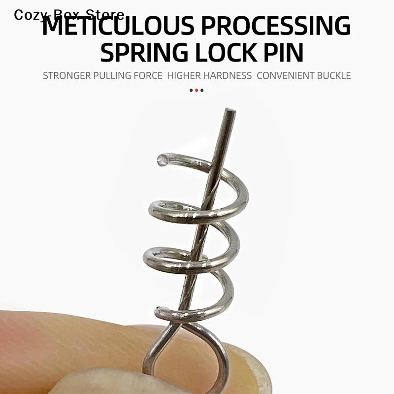 [ZY]Stainless Steel Fishing Pins Spring Twist Lock Fishing Hook Tool Centering Pins Fixed Latch Needle For Soft Lure Bait Worm
