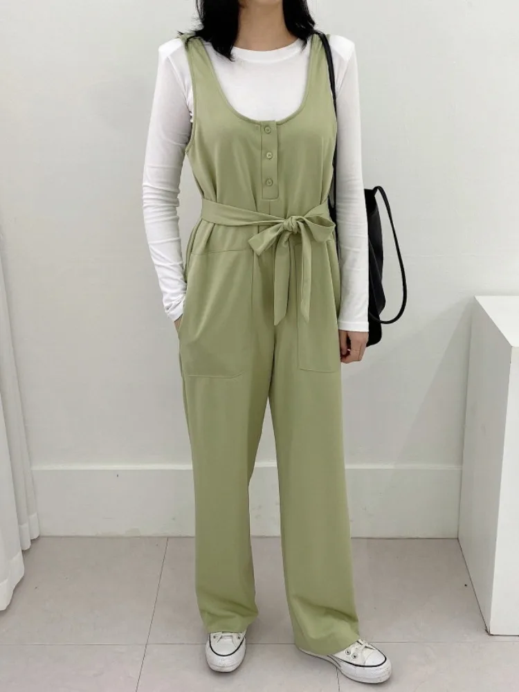 

Корейский свободный повседневный комбинезон с нагрудником, женские модные утягивающие длинные брюки, весна-осень, Новое поступление, молодежный цельный комбинезон