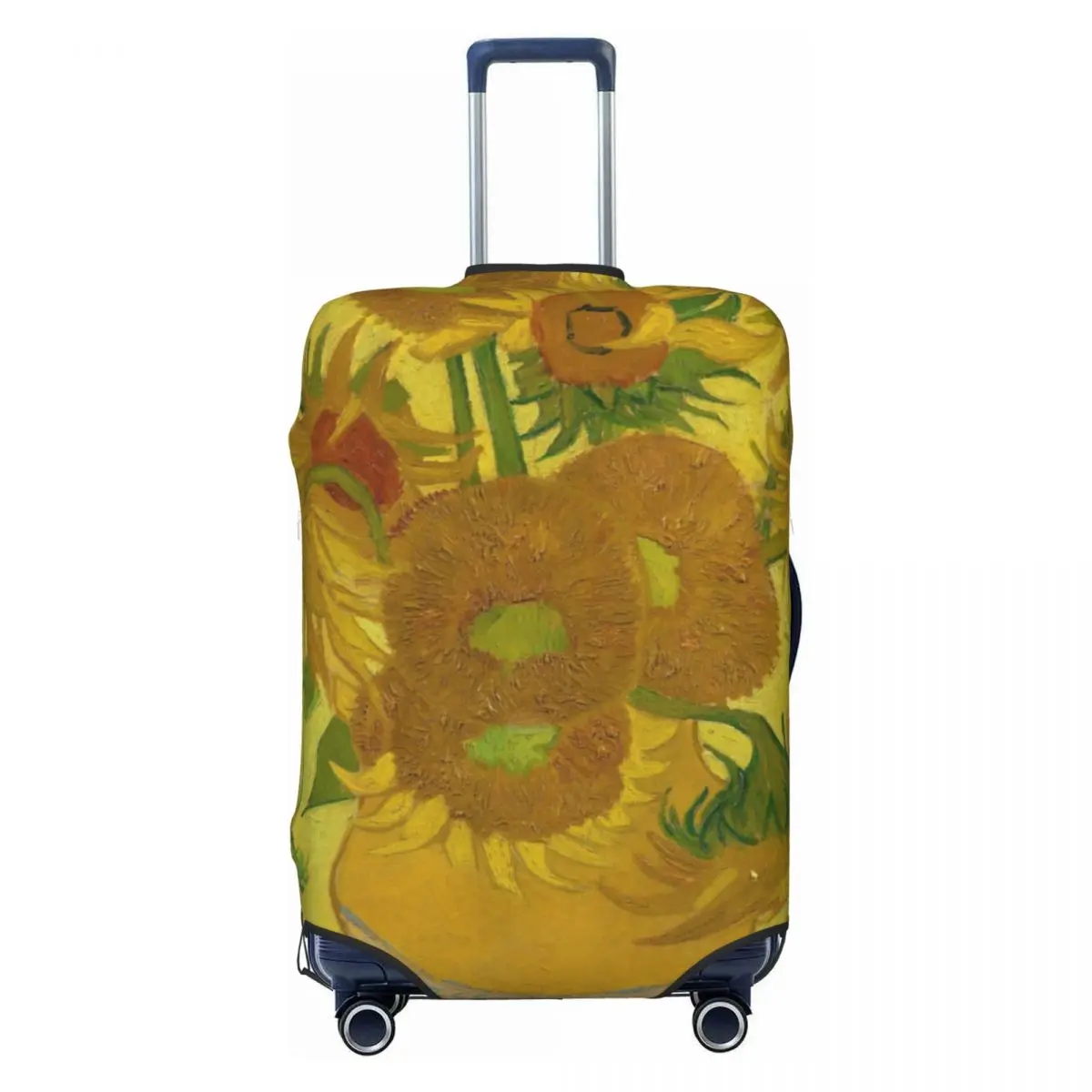 

Vase With Twelve Sunflowers Luggage Cover Protector Fashion Vincent Van Gogh Painting Travel Suitcase Covers for 18-32 Inch