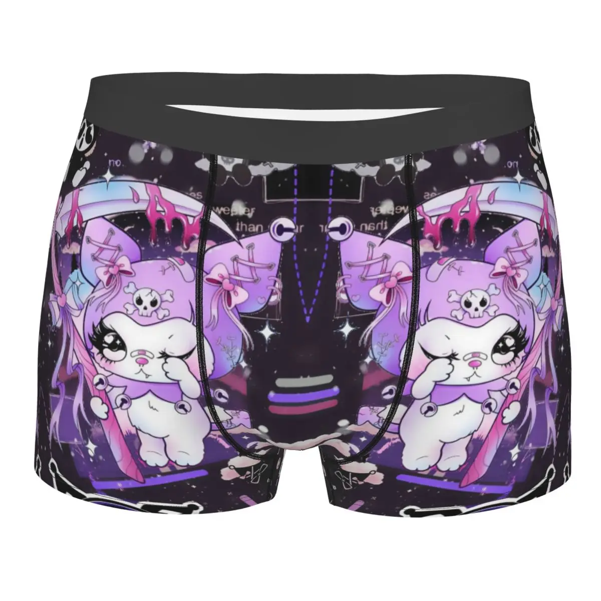 Custom Kuromi Classical Anime Underwear Men Stretch Kawaii Design Boxer Briefs Shorts Panties Soft Underpants For Male