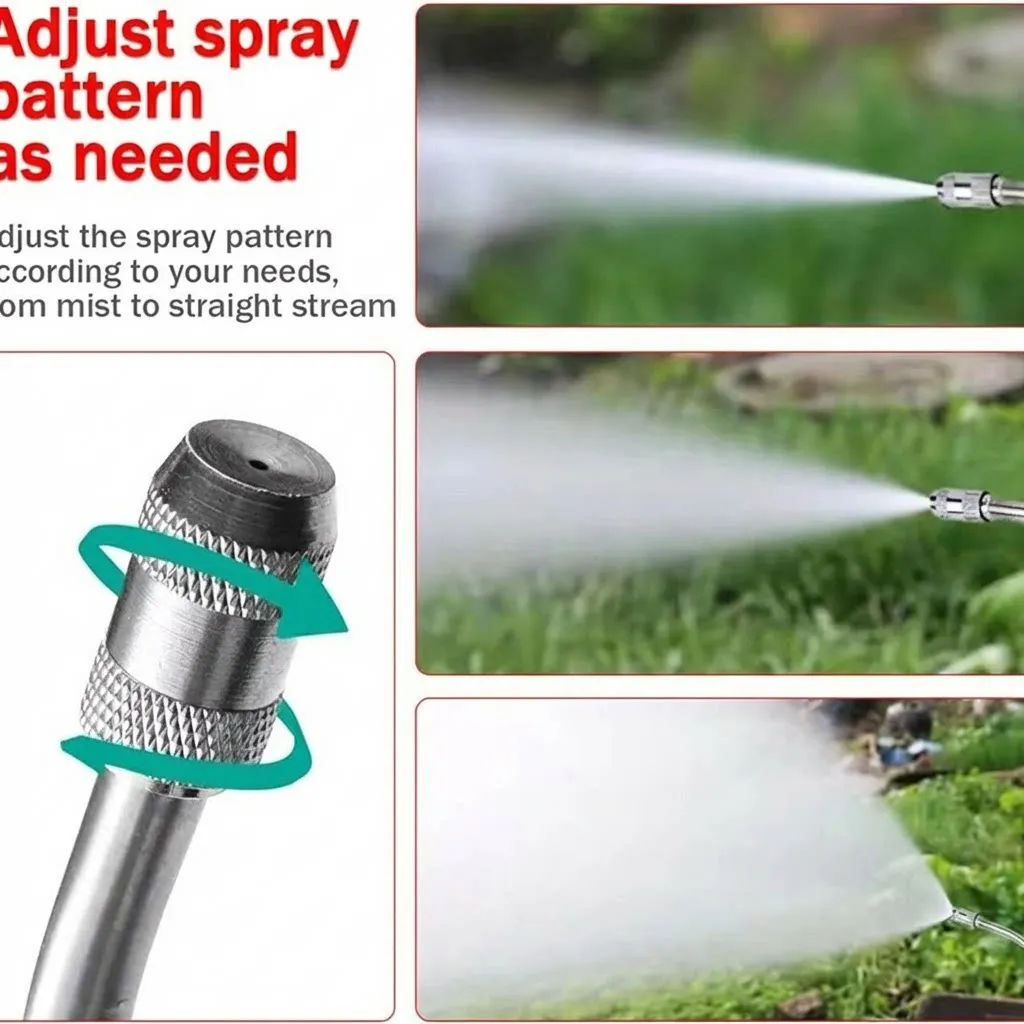 29 Inch Garden Spray Wand Full Metal Construction with SS Extension Rod and Brass Barb Fittings for Plant Watering Tasks