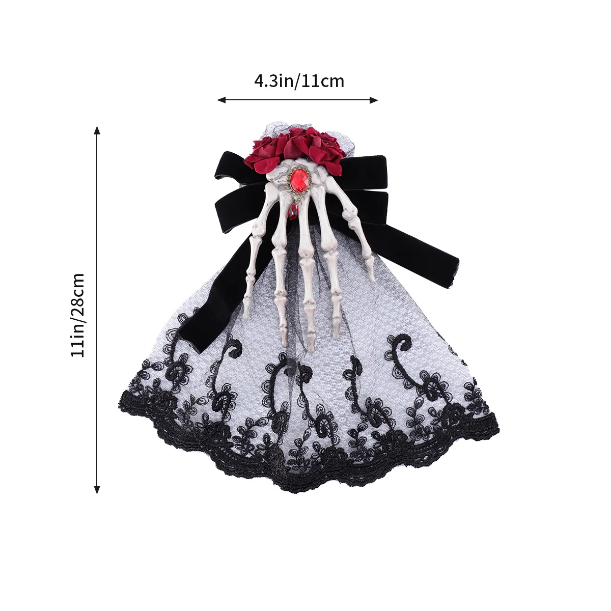 بروش دبوس القوس الأسود الشعر حفلة تنكرية عقال كليب ديكور لجميع القديسين حفلة تنكرية أغطية الرأس تأثيري التبعي #5