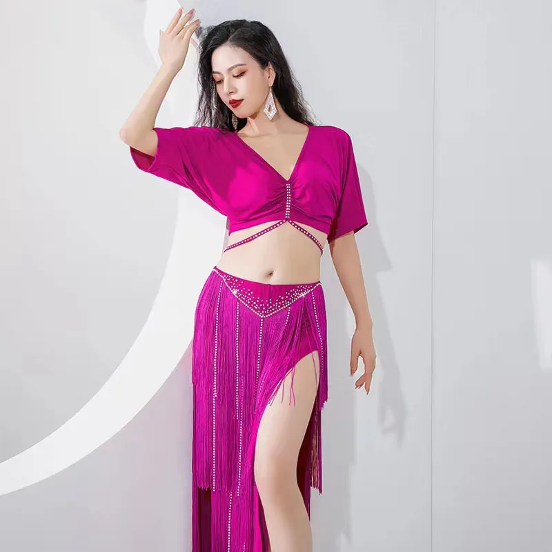 New belly dance hot drill nappa suit uniforme professionale da donna di fascia alta per spettacoli di danza orientale