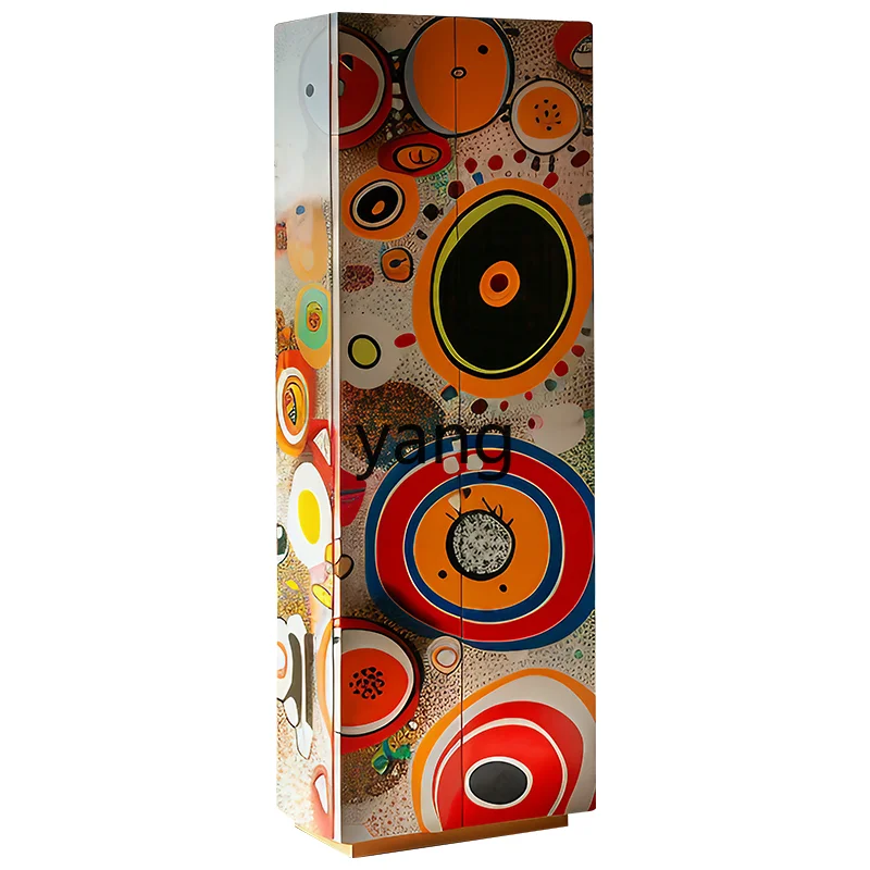 Lmm French Painted Wardrobe Pop Art Solid Wood Decorative Cabinet Storage Cabinet