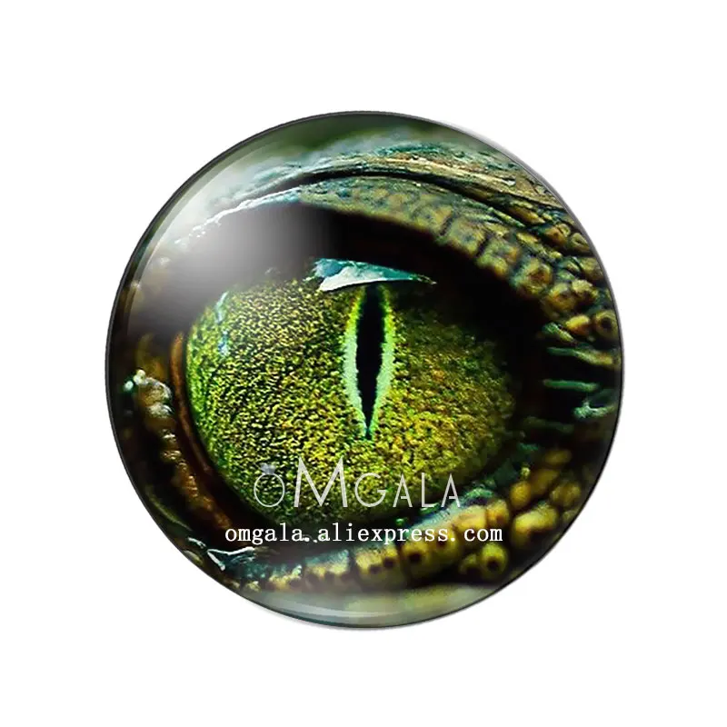 Dragon Snake Owl Cat Tiger Animals Eyes 12mm/14mm/18mm/20mm/25mm/30mm Round photo glass cabochon demo flat back Making findings