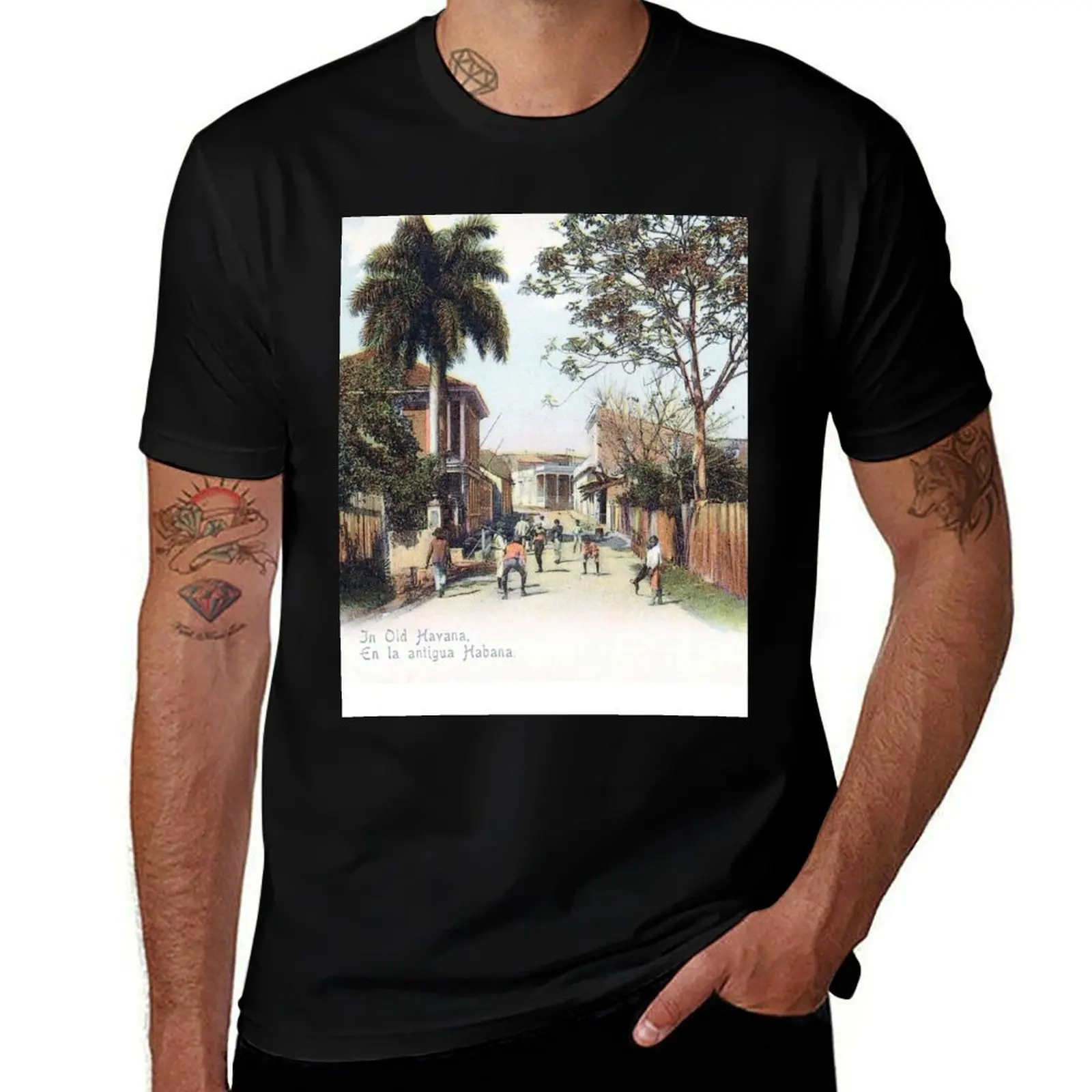 

1910 Baseball Game in Havana Cuba T-Shirt man t shirt heavy cotton t shirts with prints man graphic t shirt T-Shirt