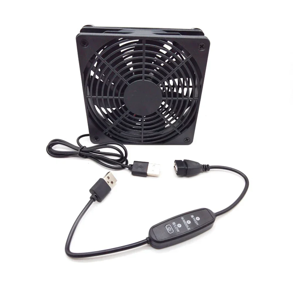 5V USB Powered Fan 120mm USB Router Fan For Home Office 100CFM Airflow 2000RPM To 2300RPM 5V USB Power 80cm Cable Length