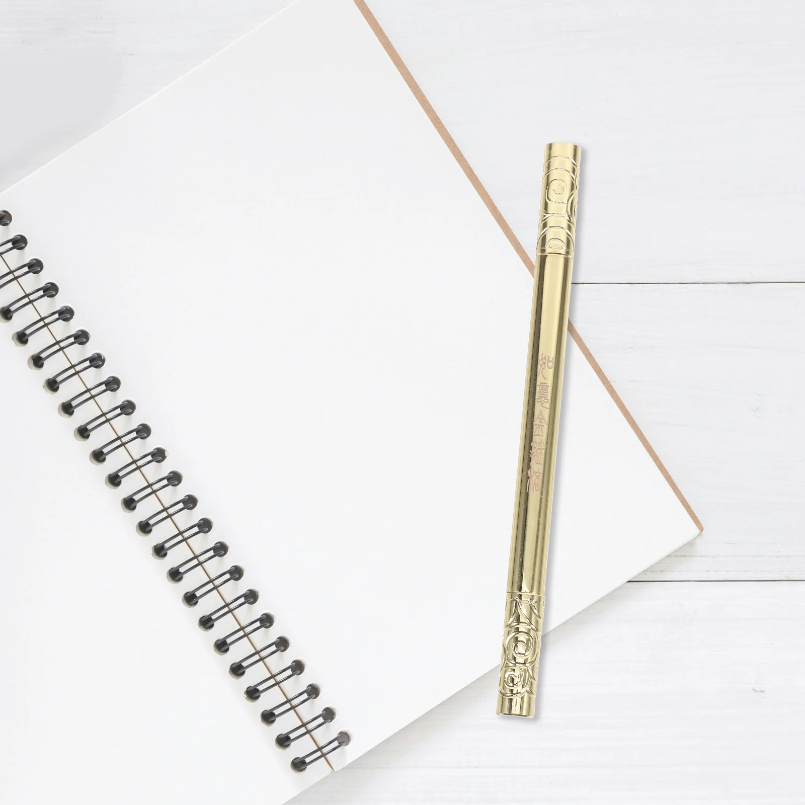 Pulpen Logam Bertema Raja Kera Tinta Hitam Pola Awan Desain Ruyi Terinspirasi Instrumen