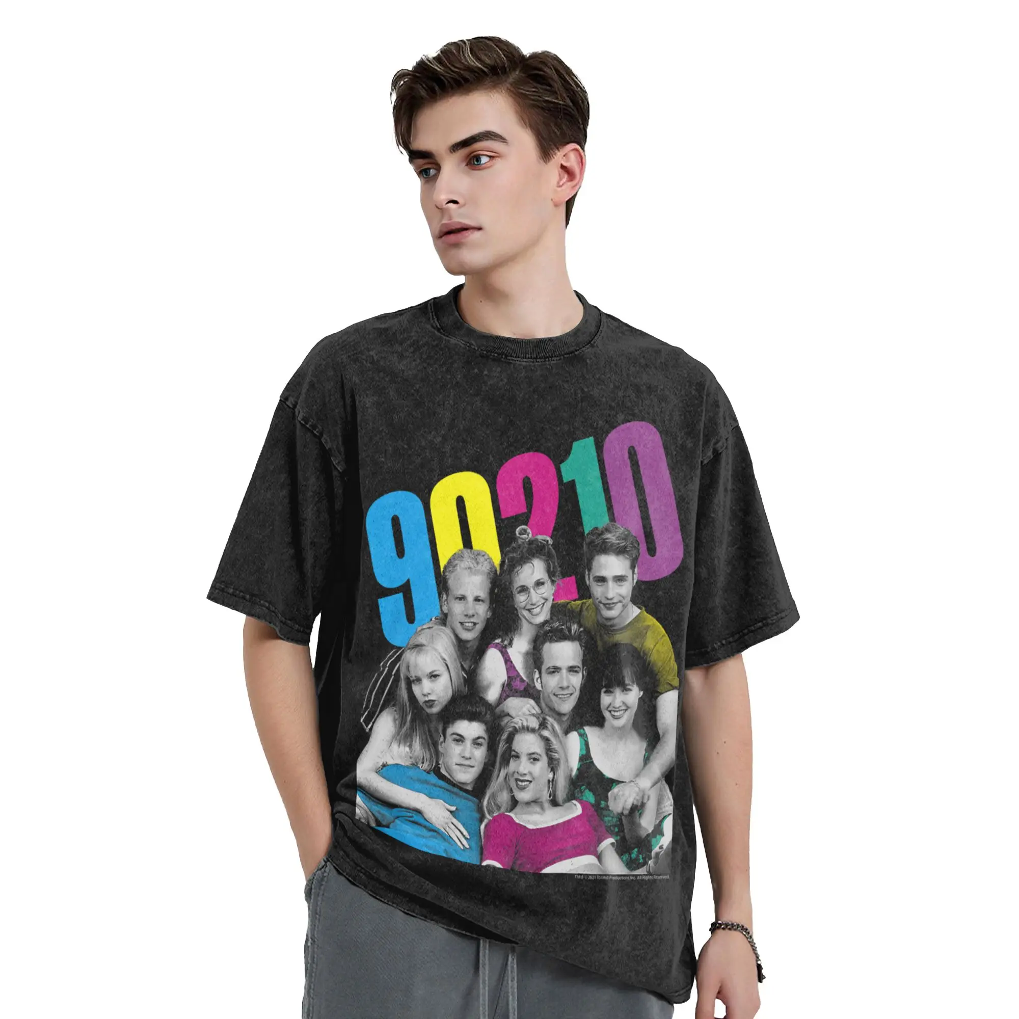 Beverly Hills 90210 Group Shot Neon T Shirts  Clothes Beach Streetwear Short Sleeve T-Shirt O-Neck Harajuku Pattern Shirt Cheap