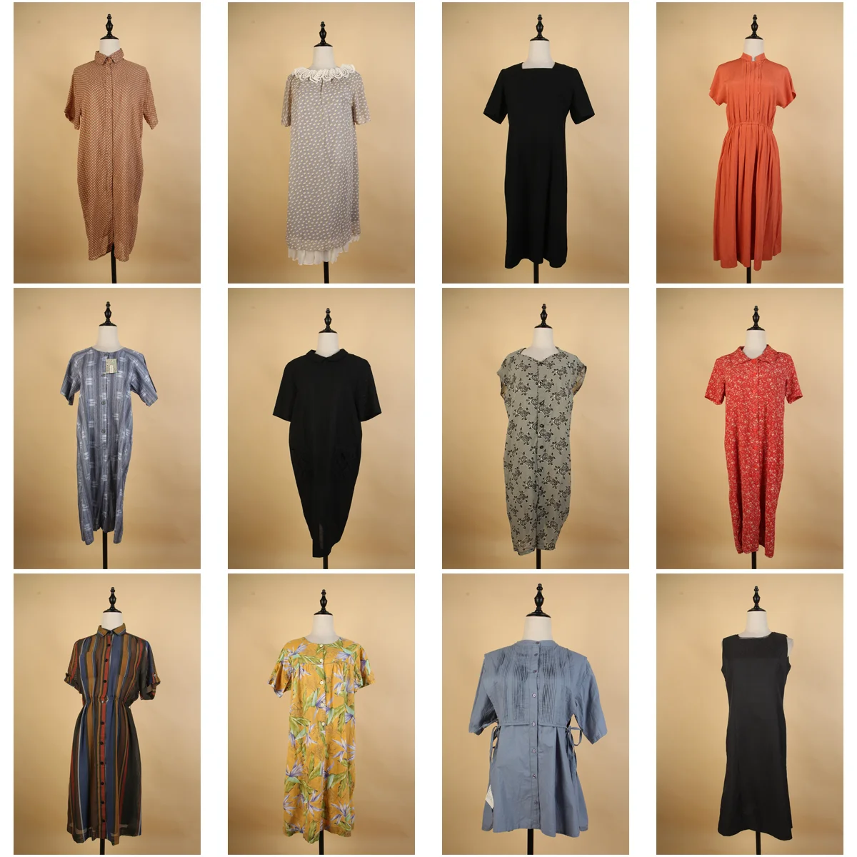 Vintage Floral Polka Dot Midi Dr Ele Artistic Japanese Sle Summer Dr round Ne ort Sve Women's Dr