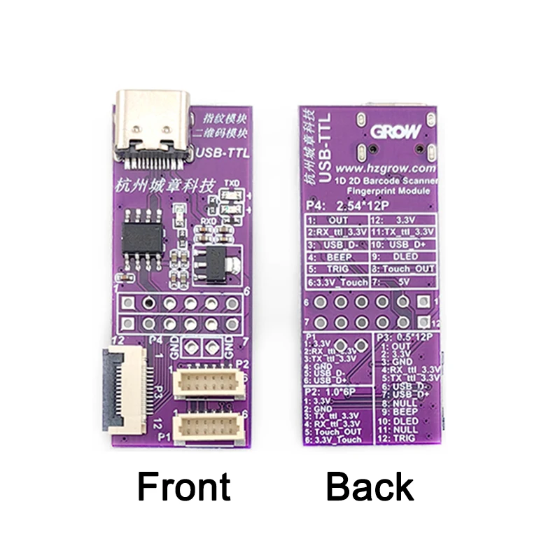 Fingerprint Module/Barcode Scanner Easy Testing With Type C Interface USB-TTL Converter Board Adopts CH340N Chip