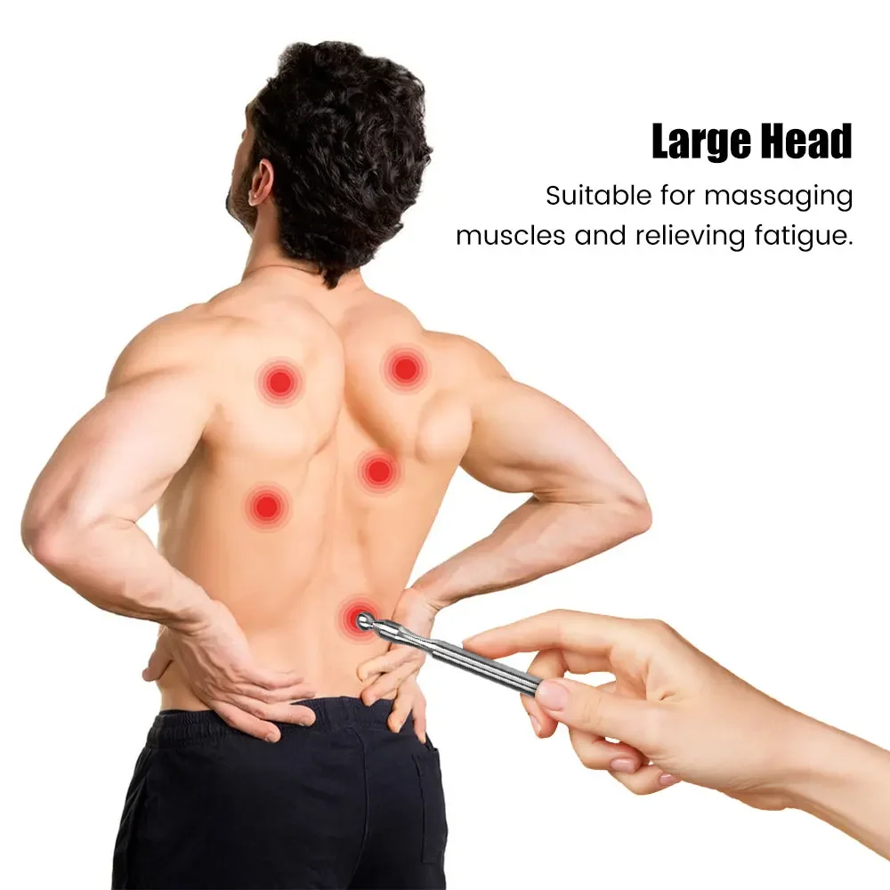 Pióro do akupunktury ze stali nierdzewnej masażer do tkanek głębokich podwójna głowica refleksologia twarzy akupresura Bar do ciała Meridian ulga w bólu