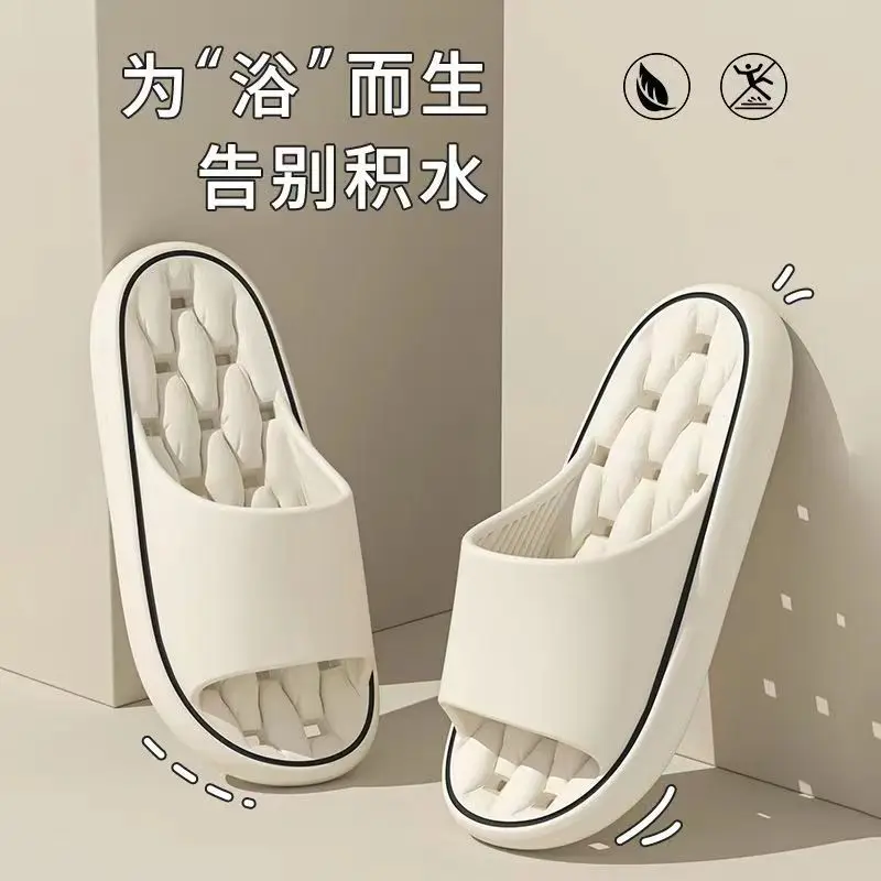 New summer men's simple hollow sandals anti slip and wear-resistant slippers bathroom shower women's couple slippers image 4