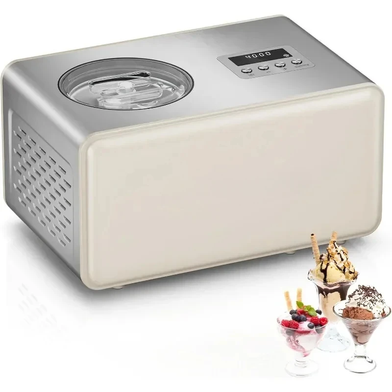 Macchina per il gelato AIRMSEN con compressore incorporato, non è necessaria primagelo, con display e timer, acciaio inossidabile