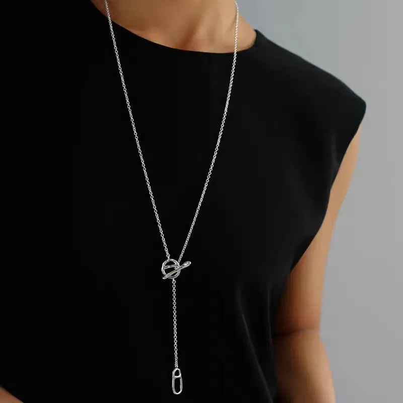 Coffee bean long necklace for women sweater necklace minimalist simple high quality elegant jewelry