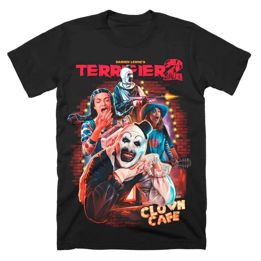 Terrifier T-shirt Horror Movie Halloween Merch Black Tee Women Men Crewneck Short Sleeve Streetwear 3D Clothes Polyester Fibre