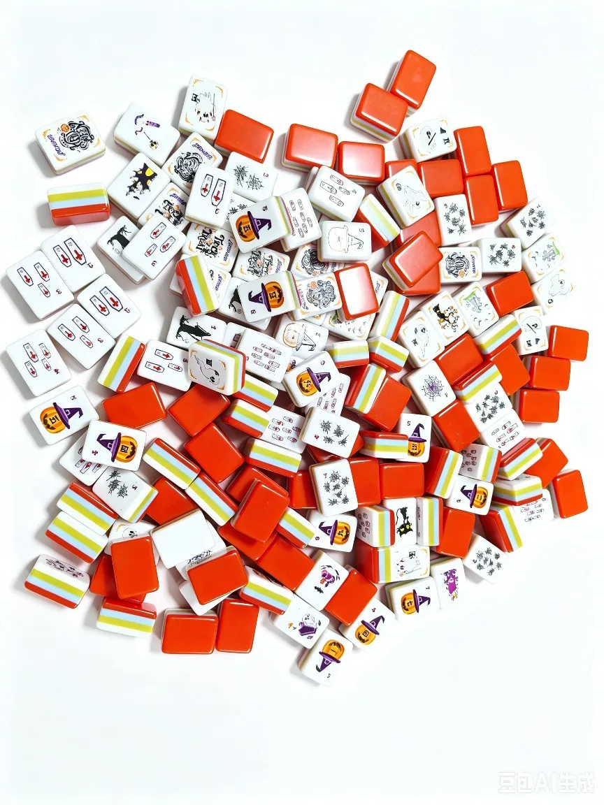 4‑Layer Acrylic Mahjong Set 160 Tiles Halloween Themed American Style Hand‑Shuffled Mahjong for Home Party Gift