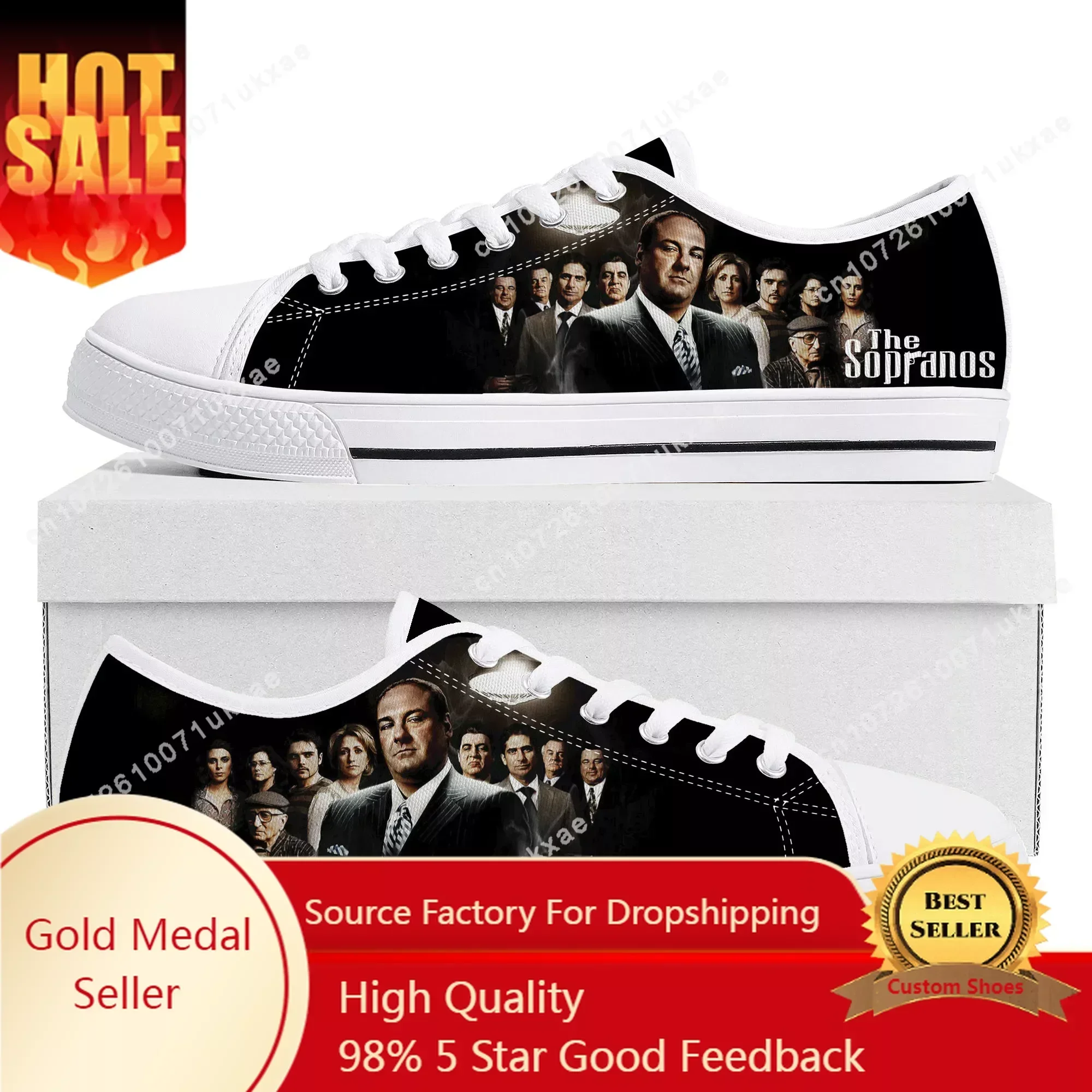 

Sopranos Low Top Sneakers Mens Womens Teenager High Quality Tony Soprano Gandolfini Canvas Sneaker Casual Shoes Custom Made Shoe