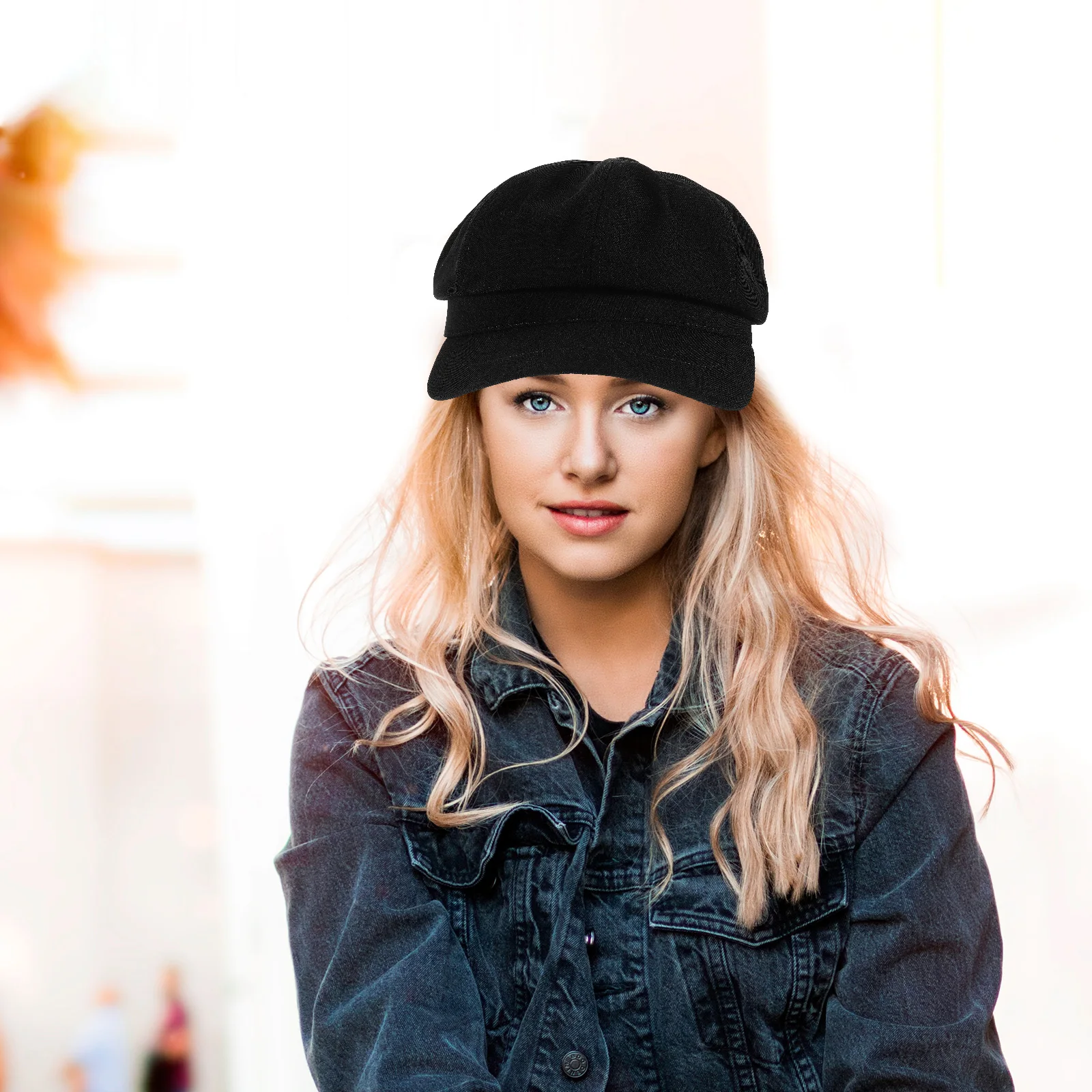 

Black Decorative Beret Women Star Anise Hat Fashion Vintage Cotton Polyester Party Octagonal Shape Women Beret Hat