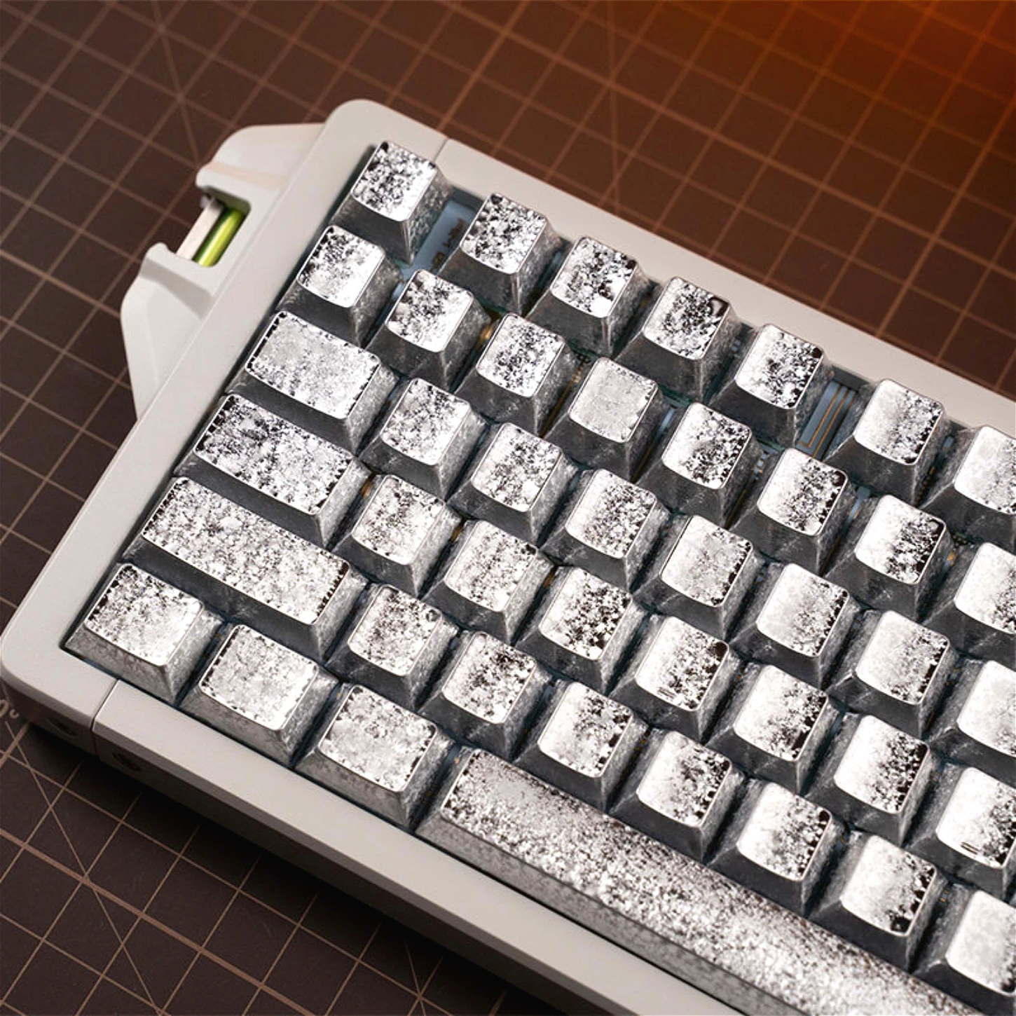 

Frost Cherry Keychain PBT 61 Side Engraved Transparent Keycap for MX Switch Wooting60 Mechanical Keyboard