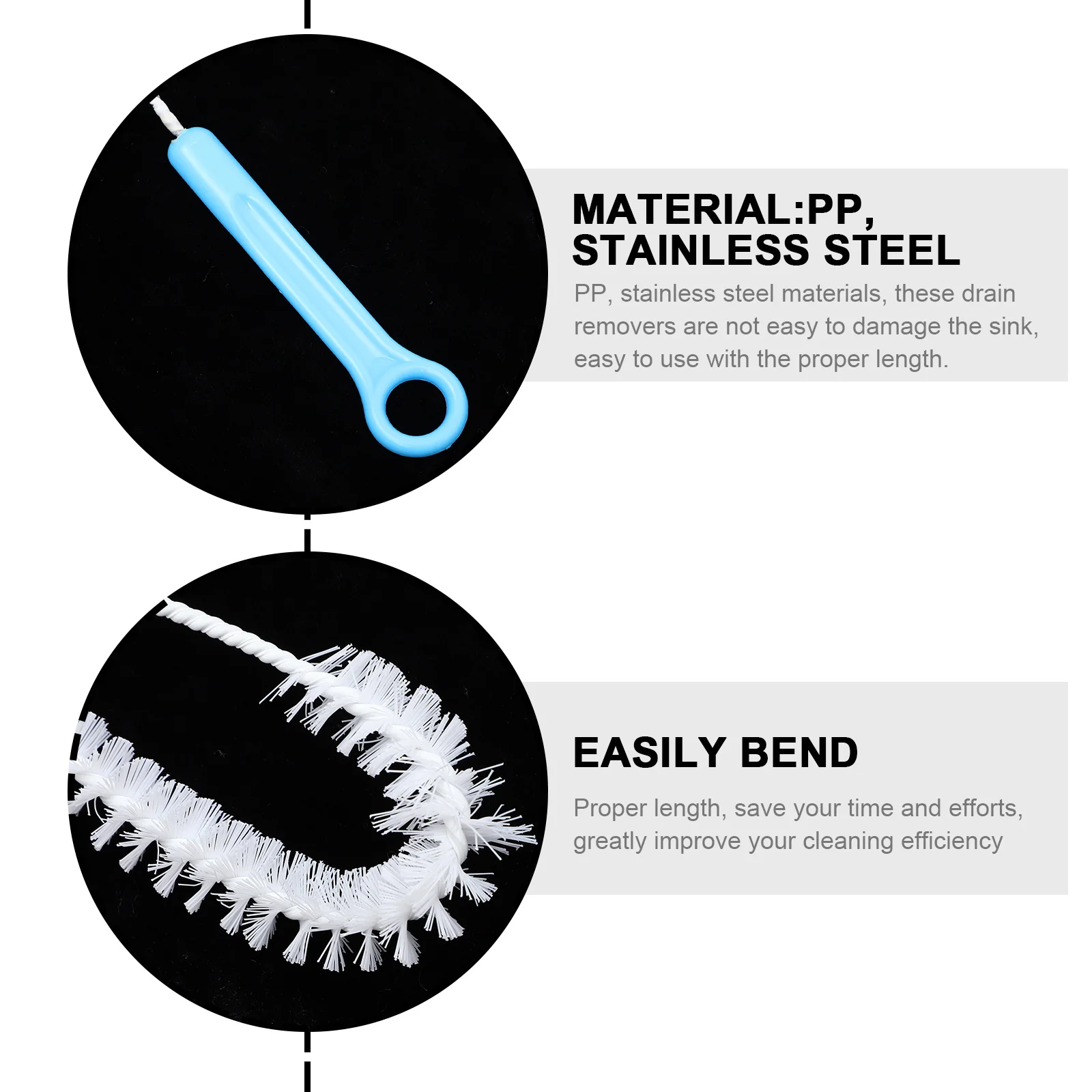 

Drain Cleaner Brush Flexible Bendable Sink Cleaning Tool For Bathroom Kitchen Drain Clog Hair Remover Snake