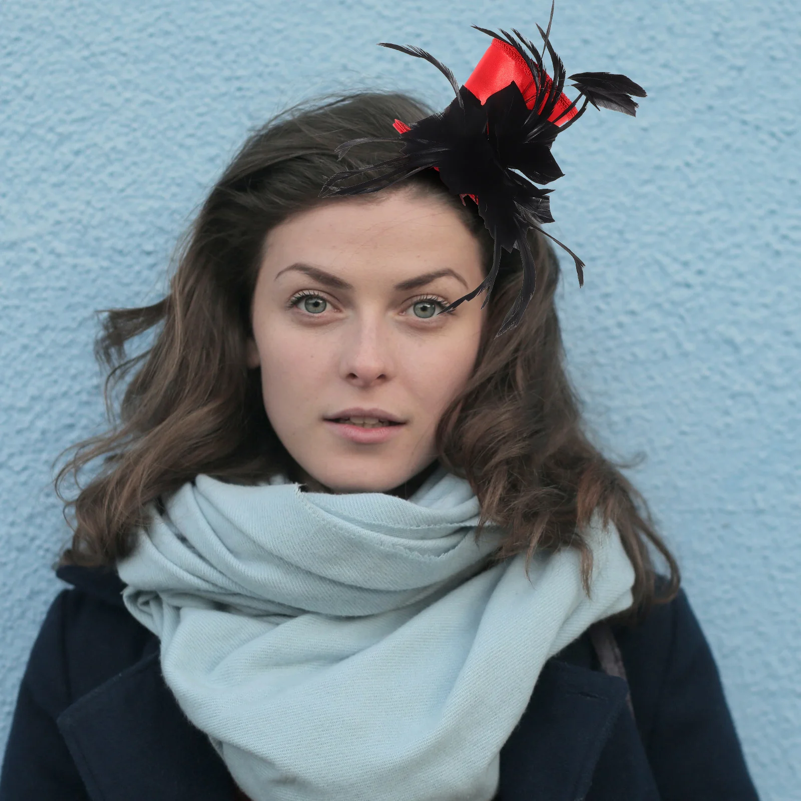 

Women Top Hat Fascinator Black Red Tea Party Headdress Wedding Bridal Banquet Prom Headpiece Top Hat for Women