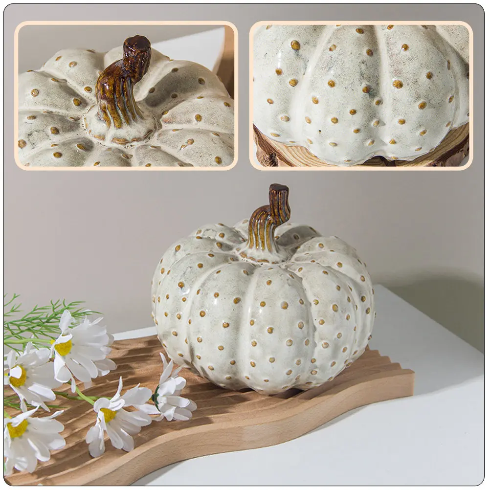 

1 шт. керамическая тыква-имитация для декора на праздники, день рождения, новоселье, подарок, настольное украшение, имитация тыквы