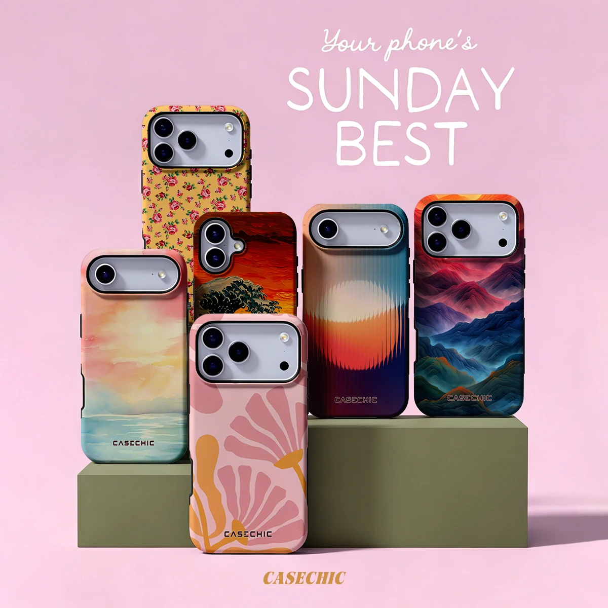 Sunset Floral For Samsung Galaxy S26 S25 S24 A56 A36 Phone Case Double-Layer Protection Cover for Women Girl CaseChic