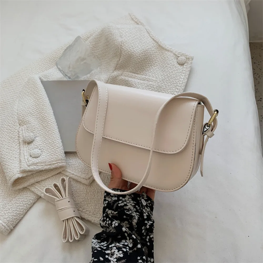 

Simple Square Flap Crossbody Shoulder Bag Leather Coin Purse PU Shoulder Bag Solid Color Korean Style Women Crossbody Bag Girl