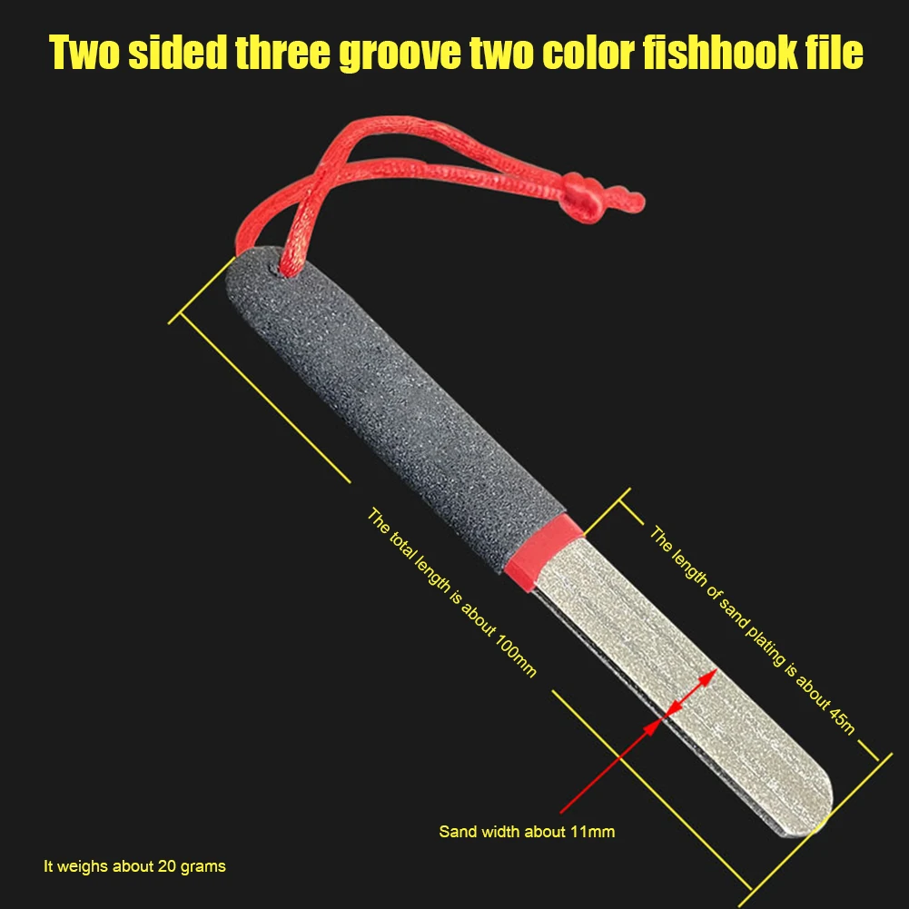 أداة طحن محمولة مع خطاف صيد ناعم ومتوسط الجوانب لشحذ ملحقات صيد الأسماك ذات الأخدود المزدوج