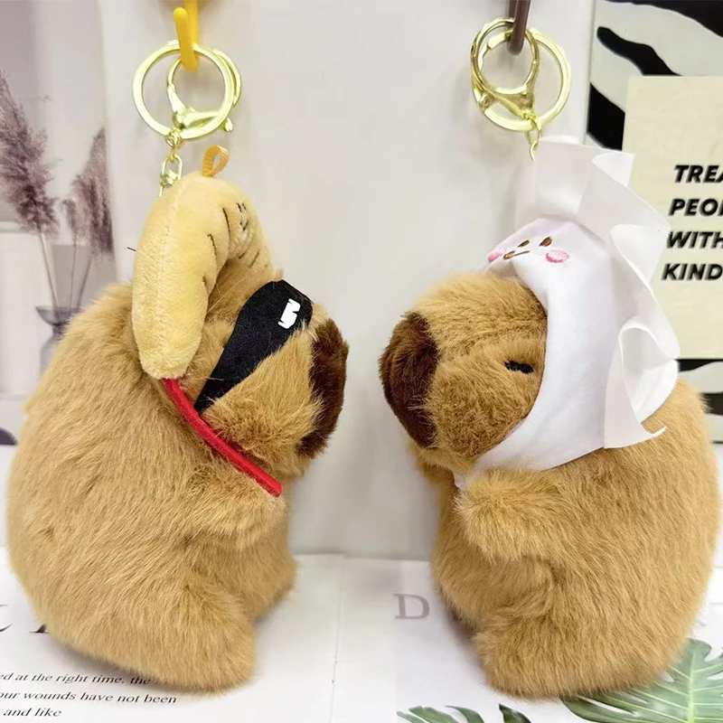 Cute Cartoon Capybara Plush Doll Toy Keychain Pendant Backpack Hanging Ornaments Gift