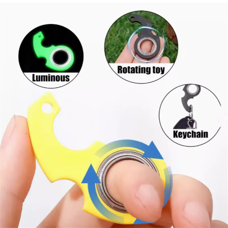 

Rotating Gyroscope Keychain Hand Rotator Anti Anxiety Toys Decompression Cool Fashion Backpack Decoration Birthday Gifts