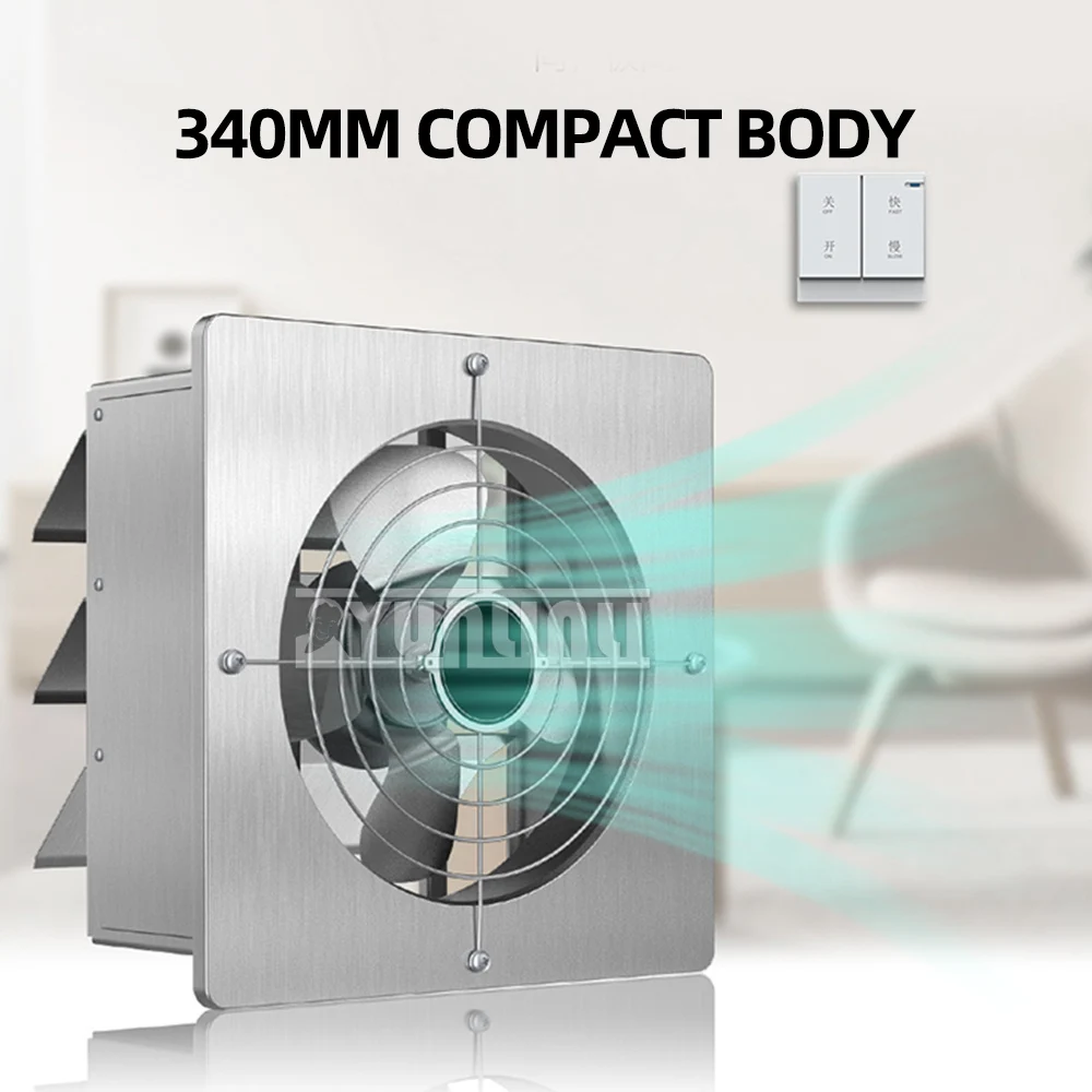 Вытяжной вентилятор из нержавеющей стали, высокоскоростной вентилятор, бытовой вентилятор для кухни, ванной комнаты, вентилятор