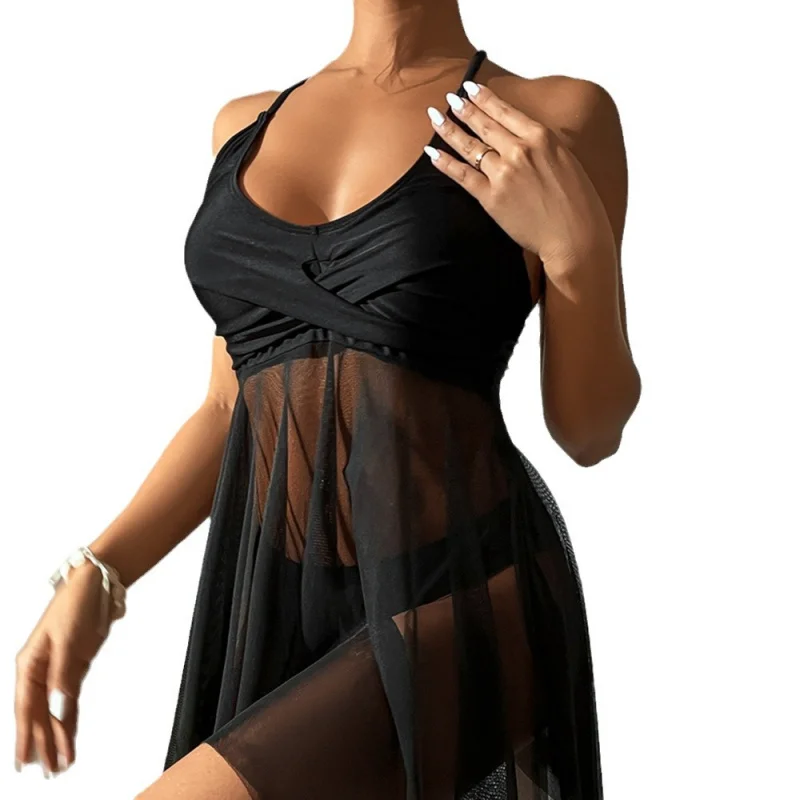 شبكة ملابس السباحة النساء انقسام نوع الصلبة ملابس السباحة الإناث مثير رياضي ارتداءها الاستحمام السباحة لباس سباحة بحر