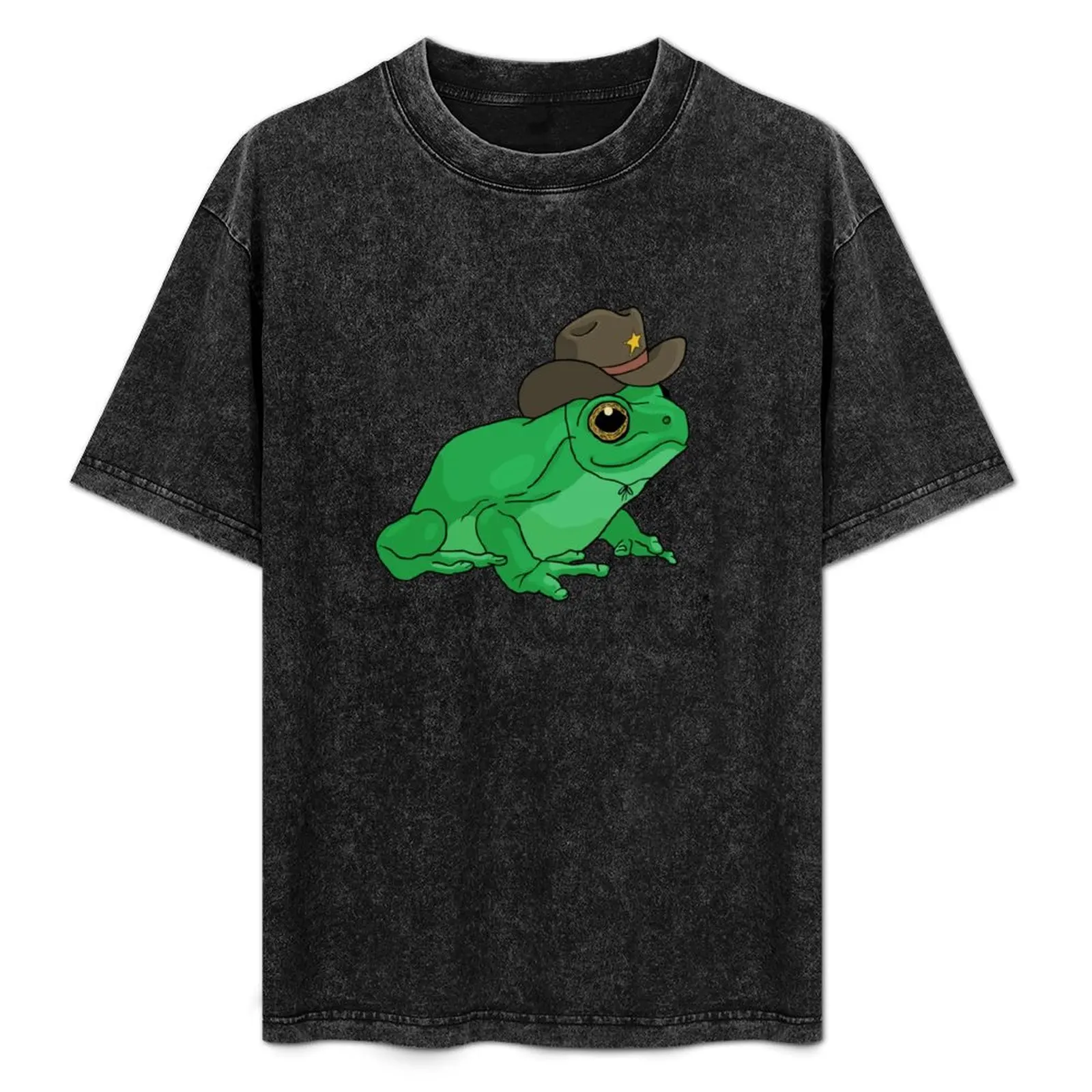 

Cute Sheriff Frog with Cowboy Hat: Cottagecore Aesthetic Froggy, Western Rodeo Country Lover T-Shirt