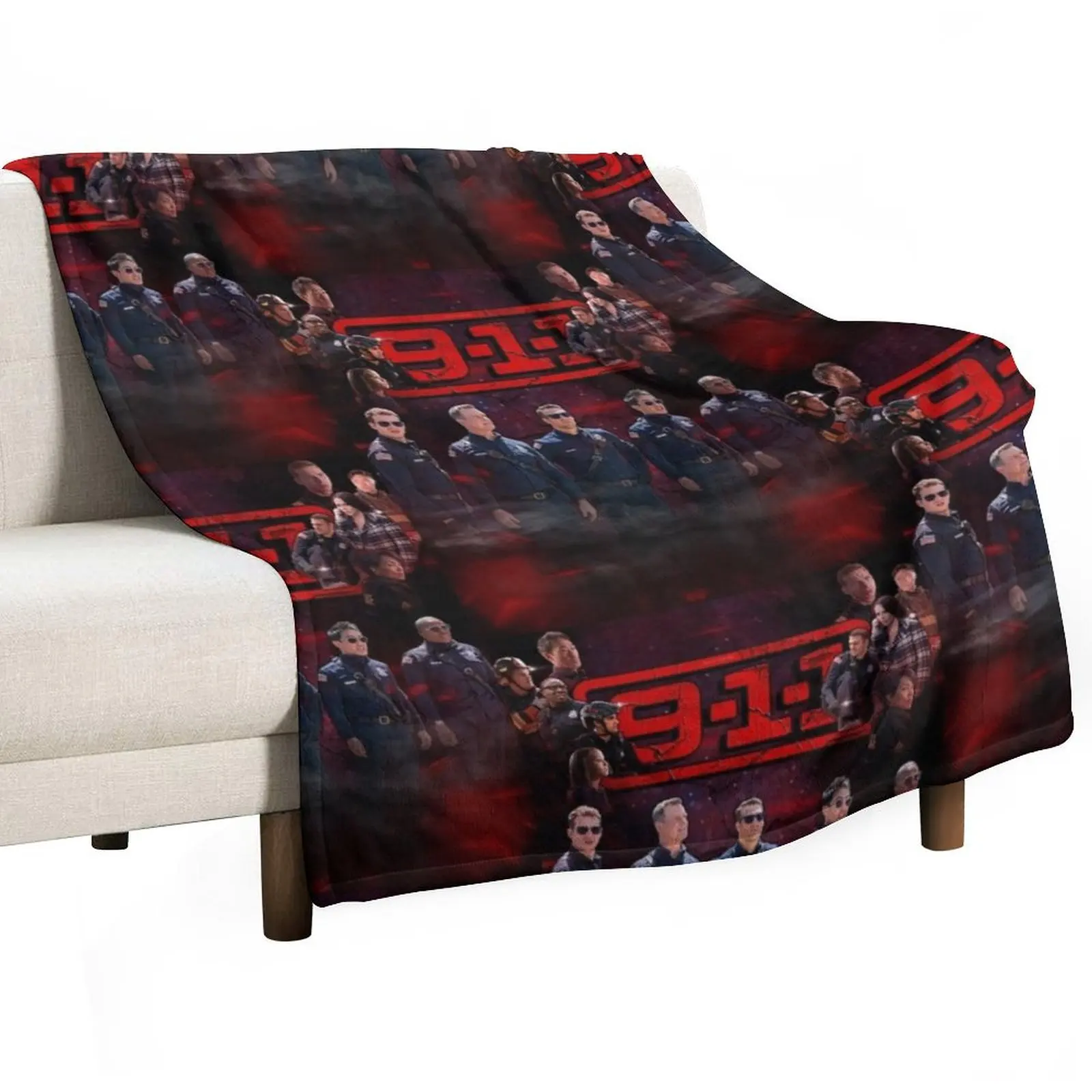 9-1-1 : Cast (Purple Red Haze) Throw Blanket Loose Thins Sofa Throw Decorative Sofas Sofa Thermal Blankets