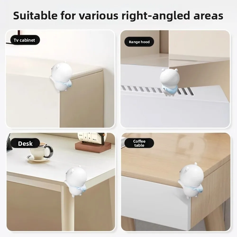 

1/2pcs Silicone Desk Corner Cover Soft Anti-Collision Corner Protector Cartoon Bear Self Adhesive Proofing Cover Home Gadgets