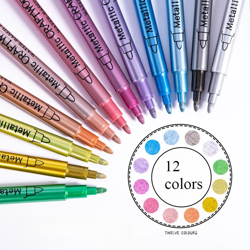 

550S 12 Colors Set Paint Marking Pen Hard Head Craft Sign in Signature