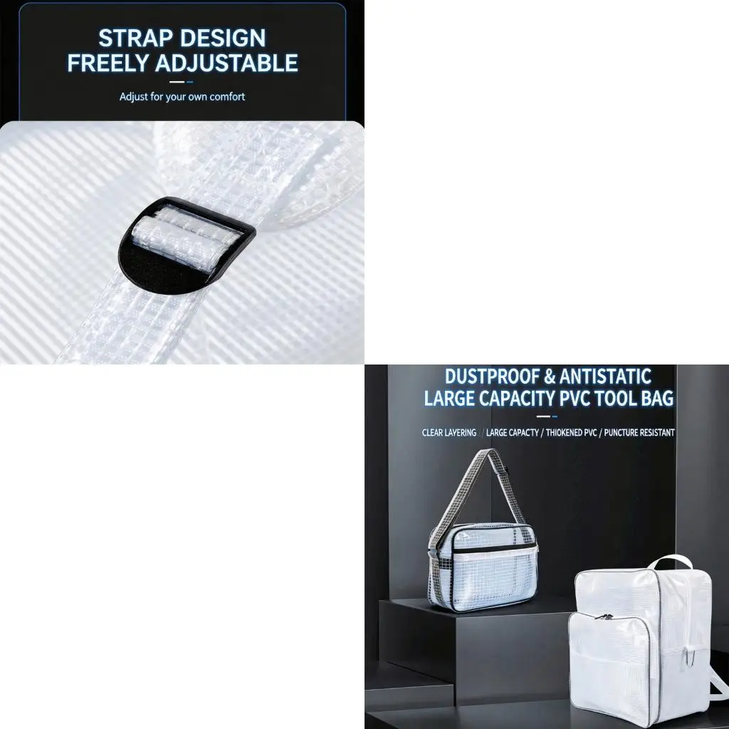 18 Inch Safe PVC Transparent Backpack For Cleanroom And Laptop Having Multiple Compartments high quality