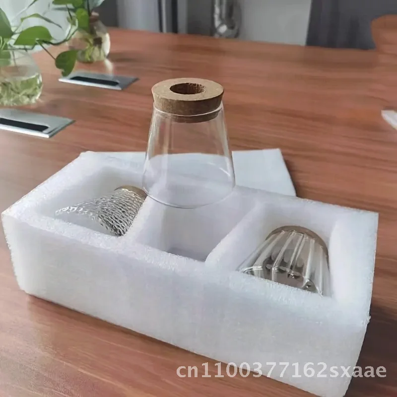 

Ecological Pearl Cotton Packaging Volcano Vase High Borosilicate Glass Hydroponic Plant Bottle Green Rose Water Glass Bottle