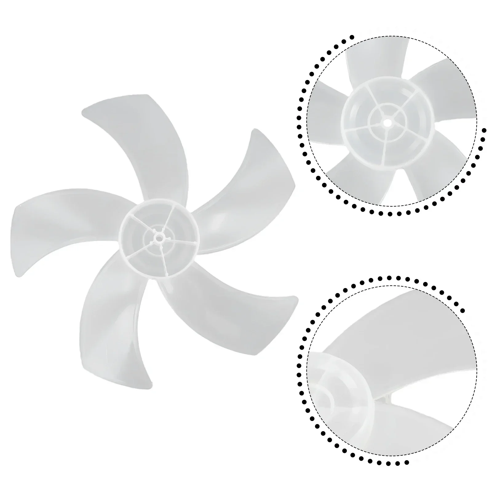 1pcs 16 Inch Household Plastic Fan Blade Five Leaves With Nut Cover For Pedestal Heating, Cooling & Air