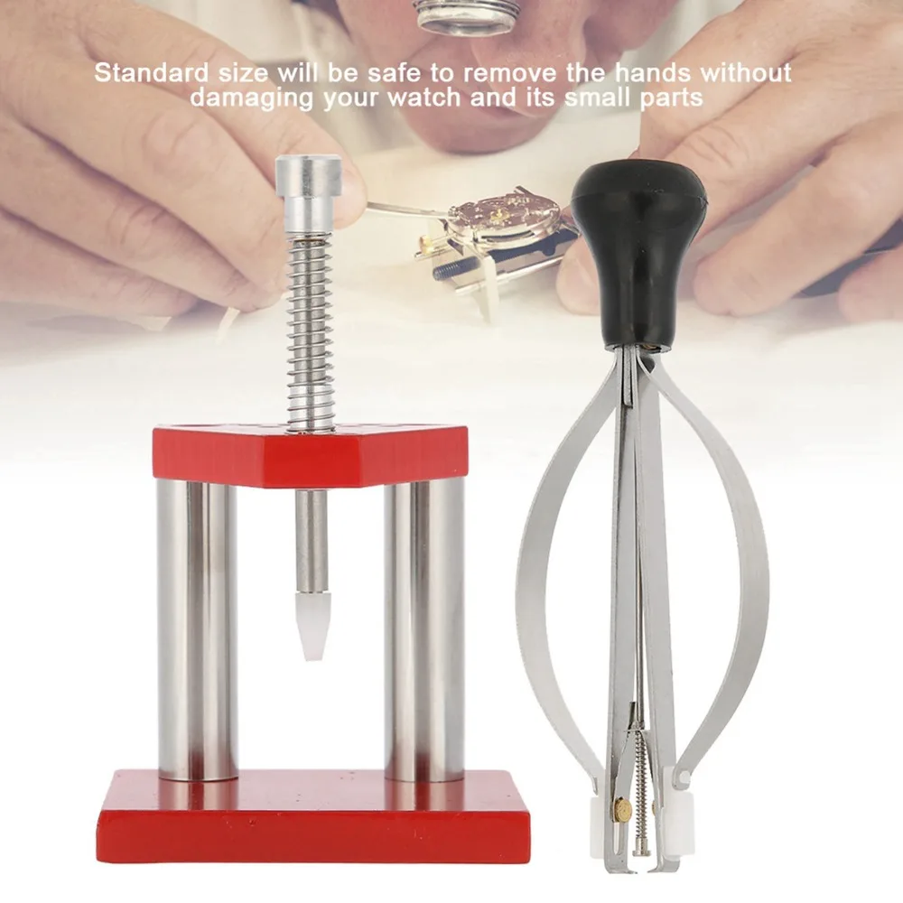 Professional Different Size Watch Hand Plunger Alloy Steel Red Watch Hand Set Fitter Watch Repair Tool Wristwatch Setting