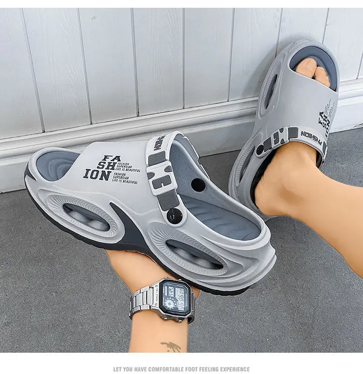Men’s waterproof thick sole non-slip slide sandals and summer slippers