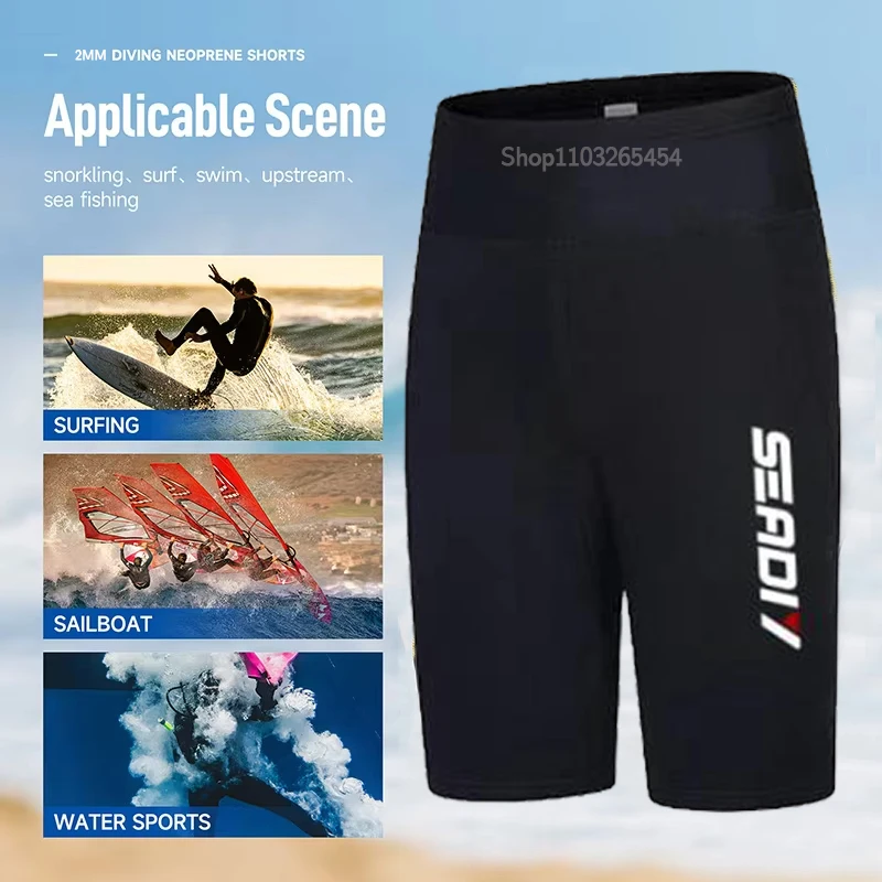 

New 2mm Neoprene Wetsuit Women Men Shorts beach surfing Snorkeling pants Kayaking Drifting Boating Swimming Diving Shorts