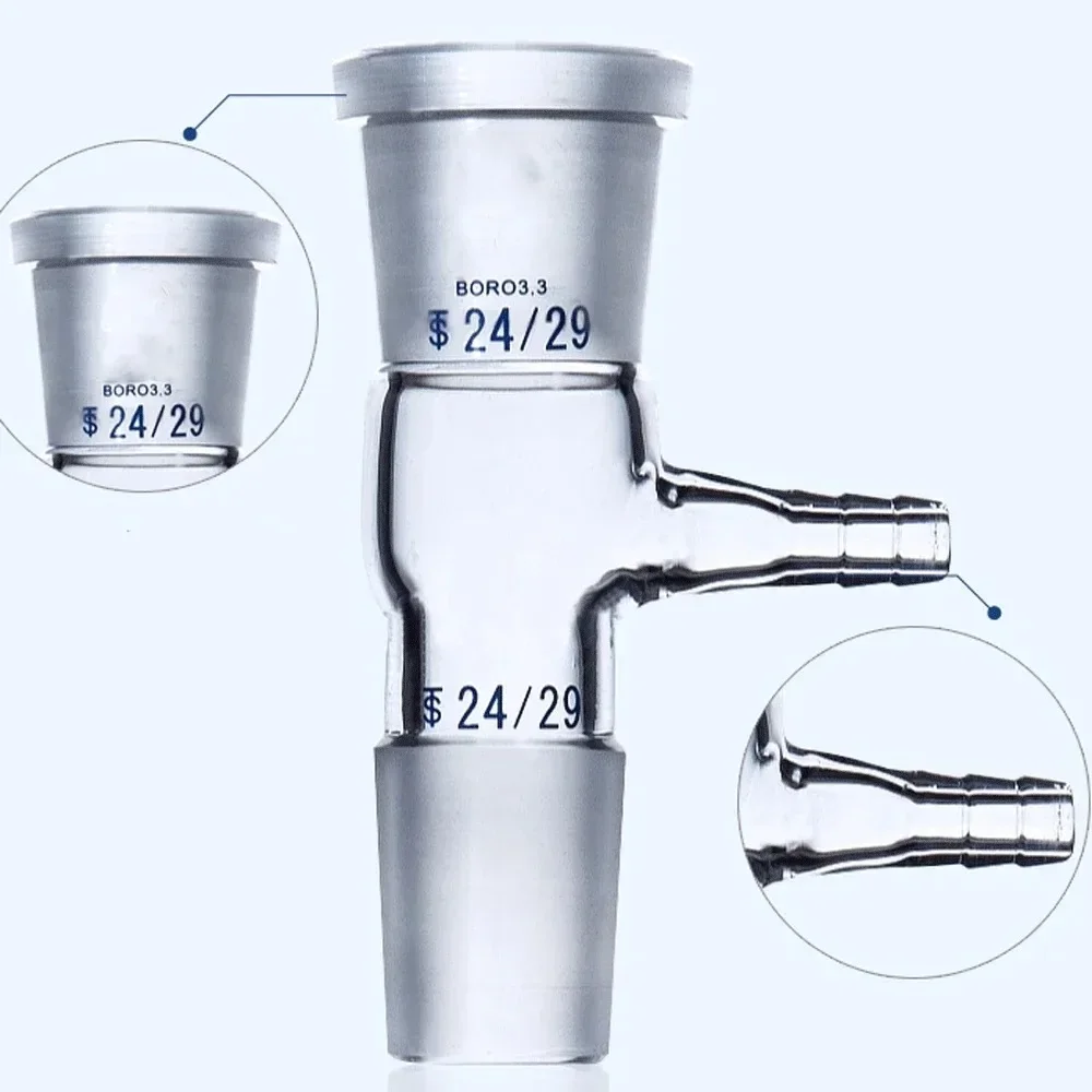 19/26 24/29 Joint Boro. Glass Aspirate Connector Adapter for Decompression In Bottle Labrotary Lab Glassware Chemical Experiment