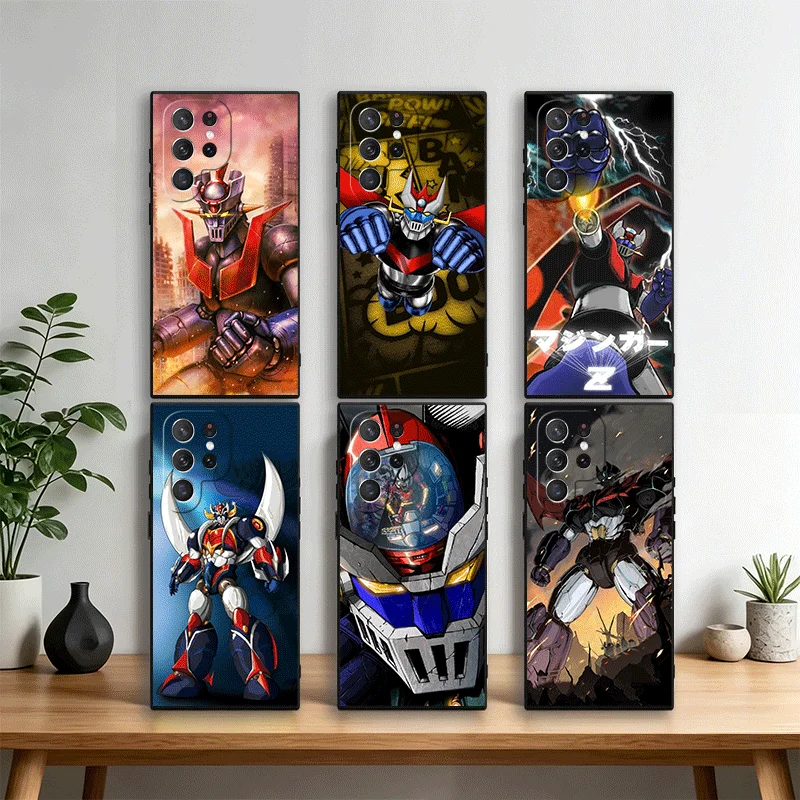 M-Mazinger Z Anime Phone Case Cover for Samsung Galaxy S22 S23 Plus S24 FE S25 Edge S26 Ultra S20 S21 + Black Soft Shell